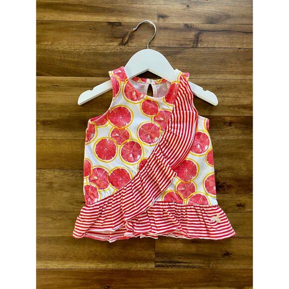 NWT Burt's Bees Cotton Terry Organic Grapefruit Tank Top Short Set Baby Girl 12M - Picture 2 of 12